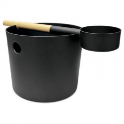 Finnsa - Sauna Spand og Øse Sæt Sort Aluminium