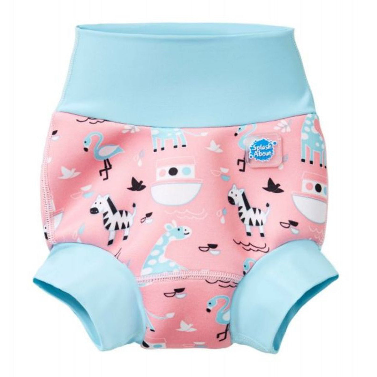 Happy Nappy blebukser Nina's Ark med lyserød farve og dyremotiver