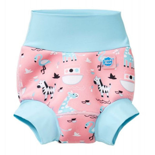 Happy Nappy blebukser Nina's Ark med lyserød farve og dyremotiver