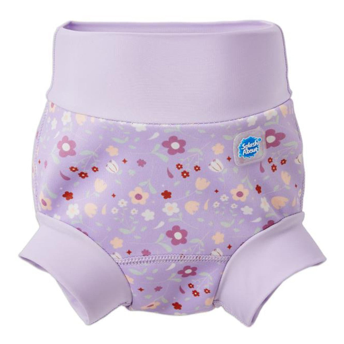 Happy Nappy Blebukser – Lilac Spring med blomstermønster til babysvømning