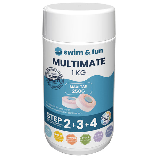 Swim & Fun MultiMate 250g 1kg pooltabletter for ren pool