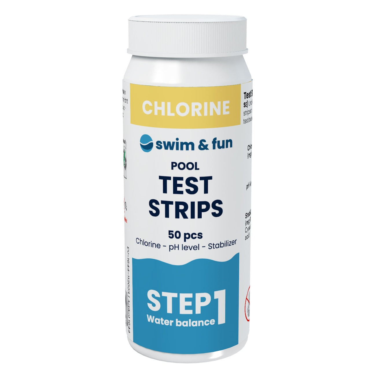 Swim & Fun teststrimler til klor, pH og stabilisator, 50 stk fra ShopDolphin.dk