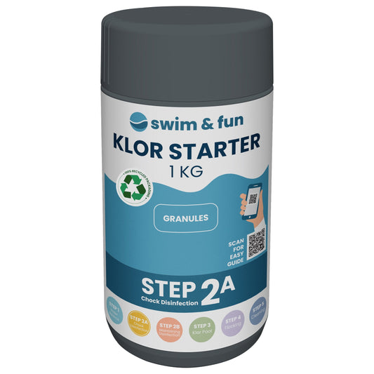 Swim & Fun Klor Starter Fast Dissolving Granules 1 kg til pooldesinfektion