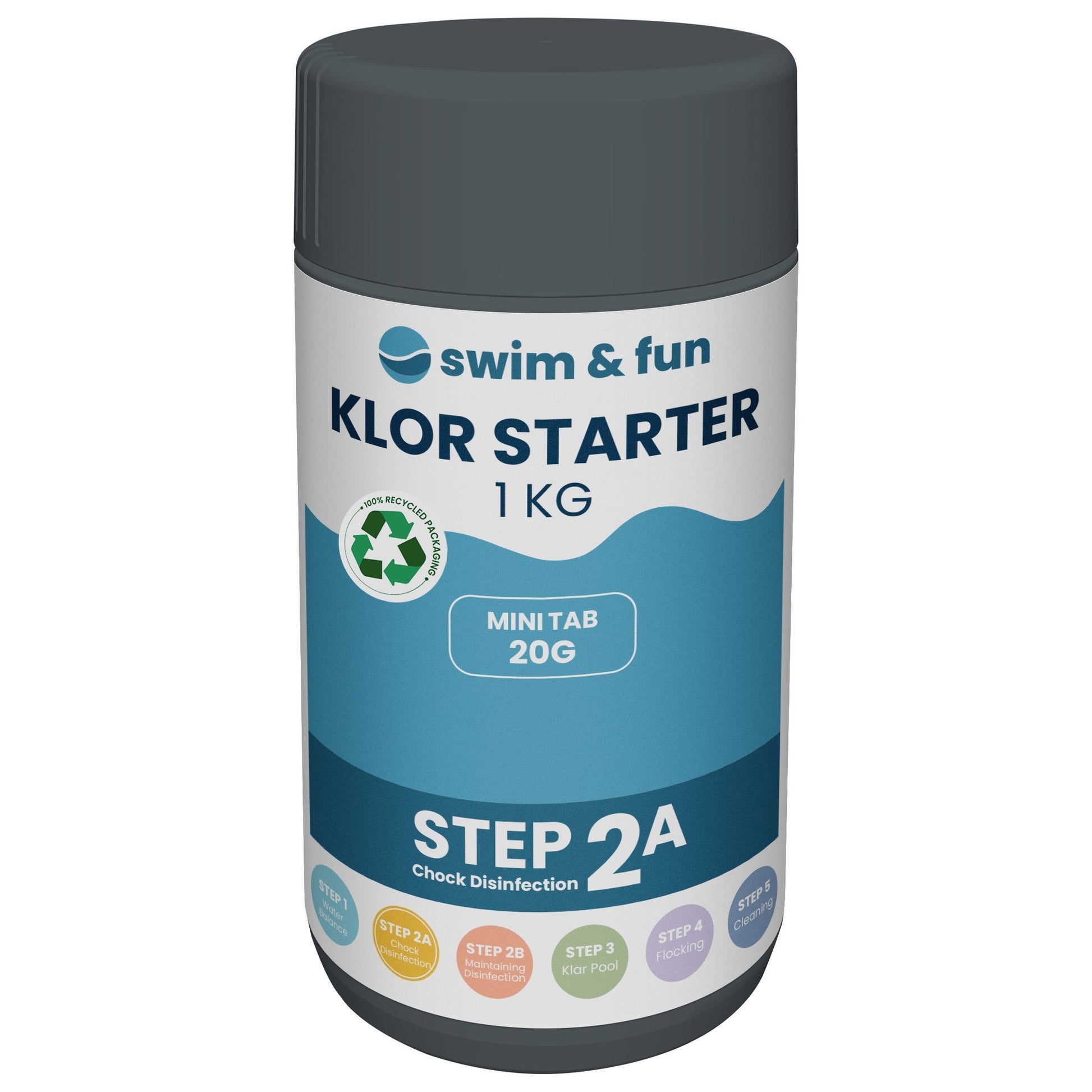 Swim & Fun Klor Starter 1 kg, 20g minitabletter til pool rengøring